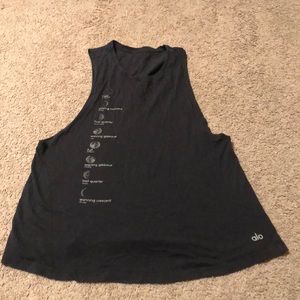 ALO yoga black lunar cycles tank size M